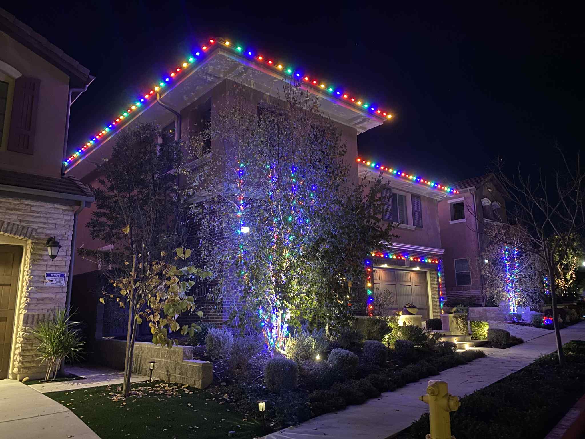 Contemporary home with gradient color lighting